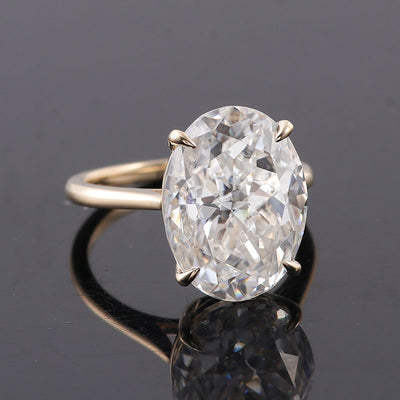 Breathtaking 10 CT Oval Moissanite Gold Solitaire Ring | Timeless Engagement Luxury | Ultimate Sparkle | 10k, 14k, 18k Choices