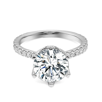 Dazzling 3CT VVS Clarity DEF Color Platinum Moissanite Diamond Channel Crown Ring - Capture Hearts with Ultimate Engagement Luxury